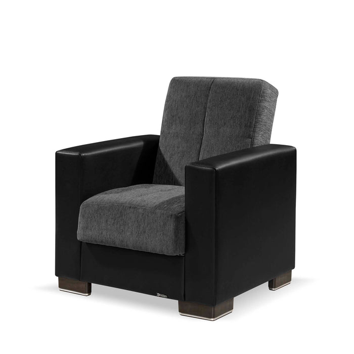 Ottomanson Armada Collection Upholstered Convertible Armchair with Storage