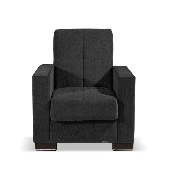 Ottomanson Armada Collection Upholstered Convertible Armchair with Storage