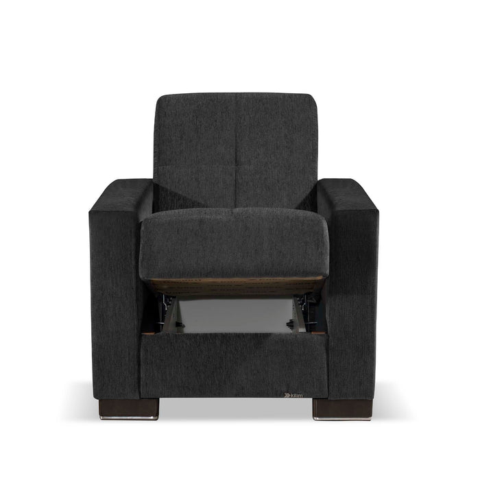 Ottomanson Armada Collection Upholstered Convertible Armchair with Storage