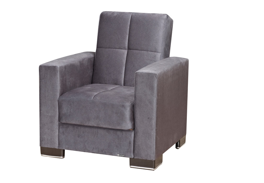 Ottomanson Armada Collection Upholstered Convertible Armchair with Storage