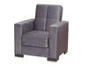 Ottomanson Armada Collection Upholstered Convertible Armchair with Storage