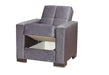 Ottomanson Armada Collection Upholstered Convertible Armchair with Storage