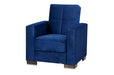 Ottomanson Armada Collection Upholstered Convertible Armchair with Storage