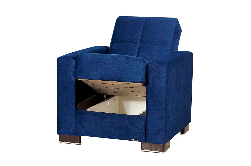 Ottomanson Armada Collection Upholstered Convertible Armchair with Storage