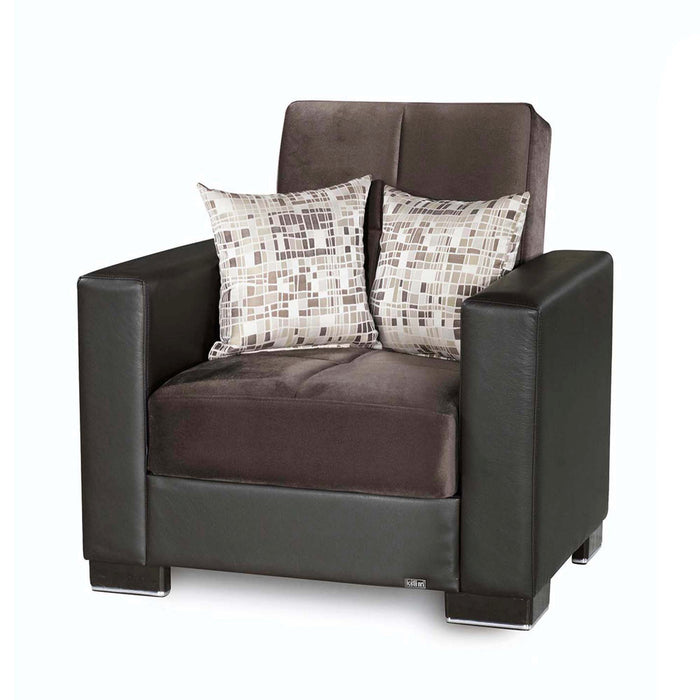 Ottomanson Armada Collection Upholstered Convertible Armchair with Storage