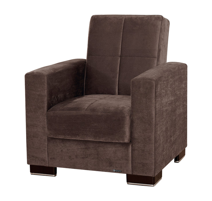 Ottomanson Armada Collection Upholstered Convertible Armchair with Storage