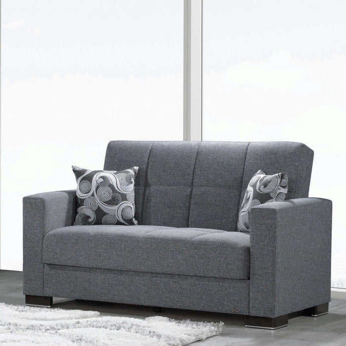 Ottomanson Armada Collection Upholstered Convertible Loveseat with Storage