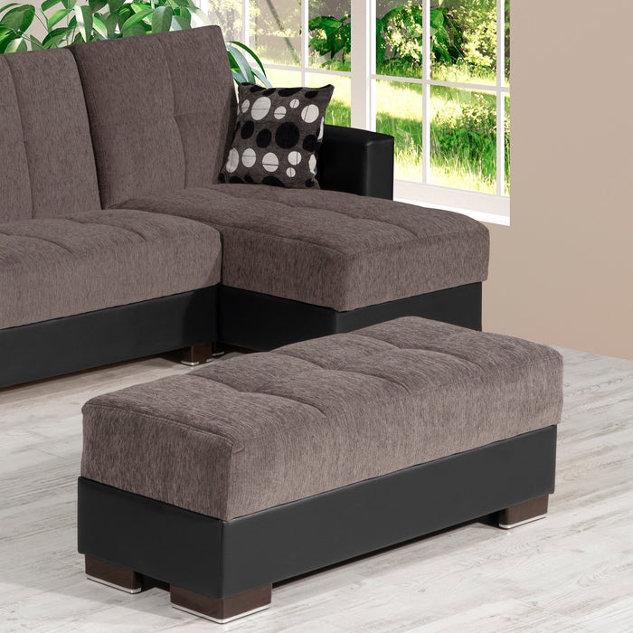 Ottomanson Armada Collection Upholstered Ottoman with Storage