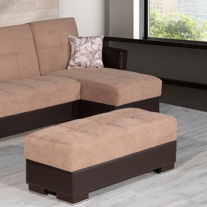 Ottomanson Armada Collection Upholstered Ottoman with Storage