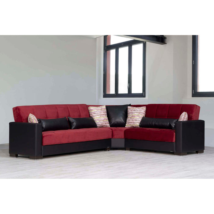 Ottomanson Armada Collection Upholstered Convertible Sectional with Storage ARM-SEC