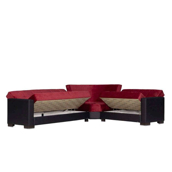 Ottomanson Armada Collection Upholstered Convertible Sectional with Storage ARM-SEC