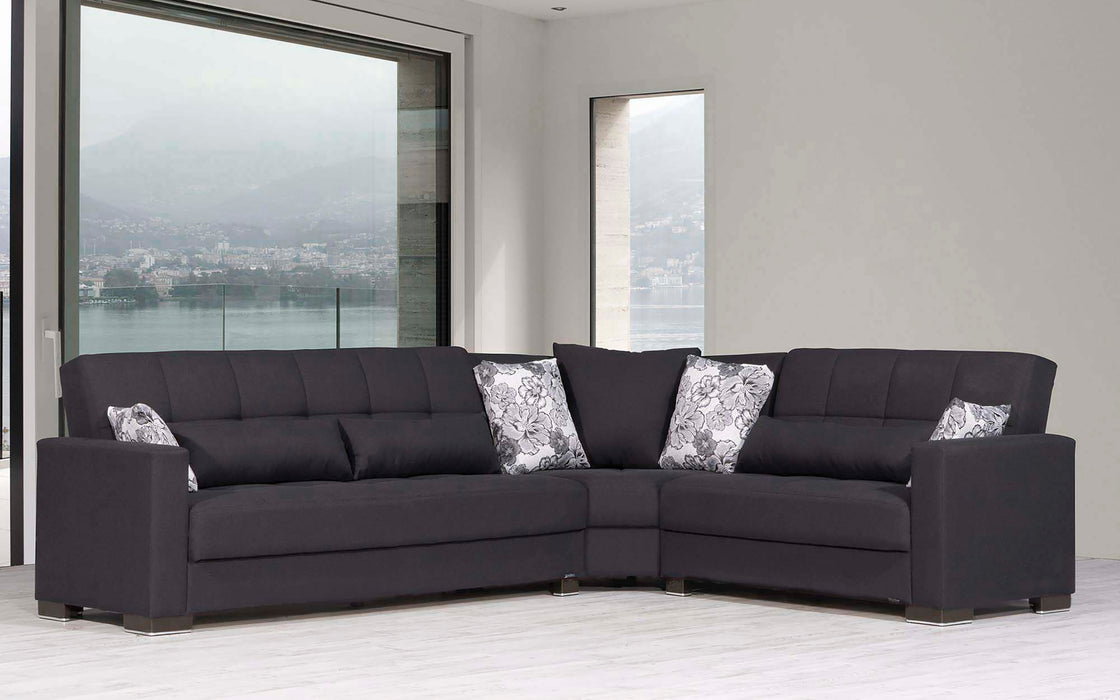 Ottomanson Armada Collection Upholstered Convertible Sectional with Storage ARM-SEC