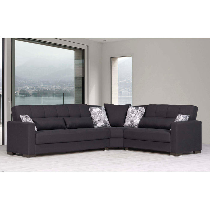 Ottomanson Armada Collection Upholstered Convertible Sectional with Storage ARM-SEC