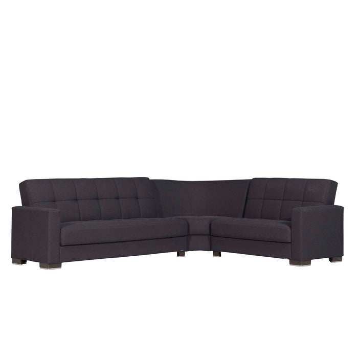 Ottomanson Armada Collection Upholstered Convertible Sectional with Storage ARM-SEC