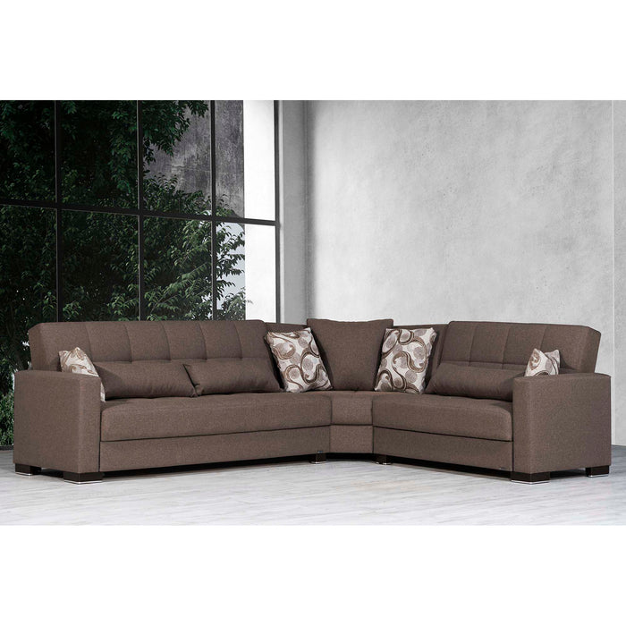 Ottomanson Armada Collection Upholstered Convertible Sectional with Storage ARM-SEC