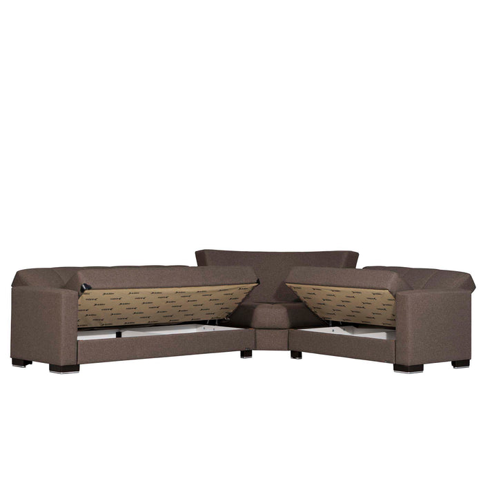 Ottomanson Armada Collection Upholstered Convertible Sectional with Storage ARM-SEC