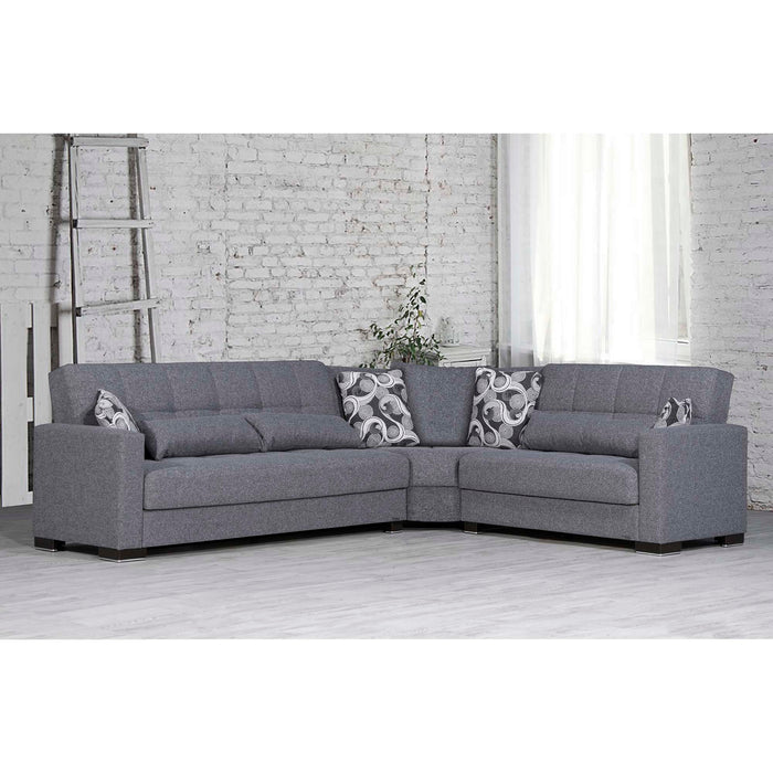 Ottomanson Armada Collection Upholstered Convertible Sectional with Storage ARM-SEC