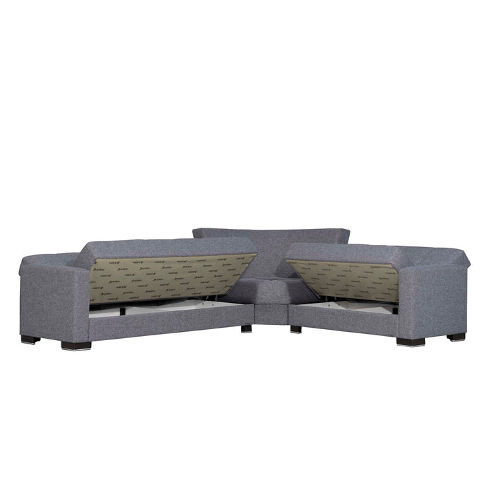 Ottomanson Armada Collection Upholstered Convertible Sectional with Storage ARM-SEC