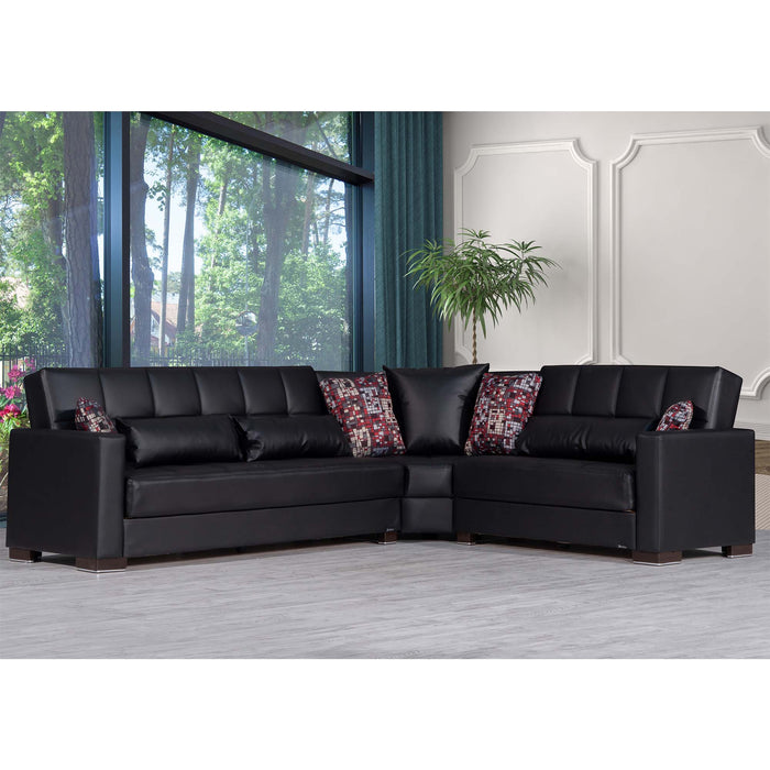 Ottomanson Armada Collection Upholstered Convertible Sectional with Storage ARM-SEC