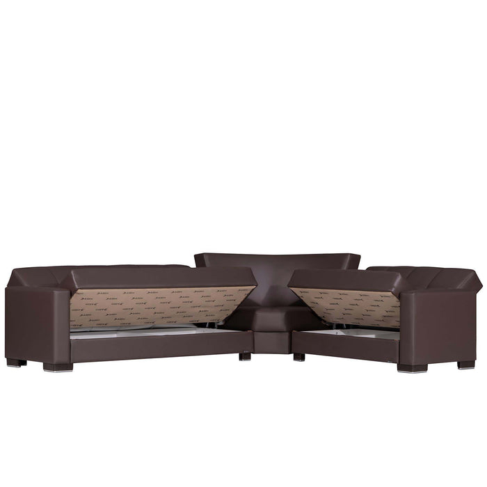 Ottomanson Armada Collection Upholstered Convertible Sectional with Storage ARM-SEC