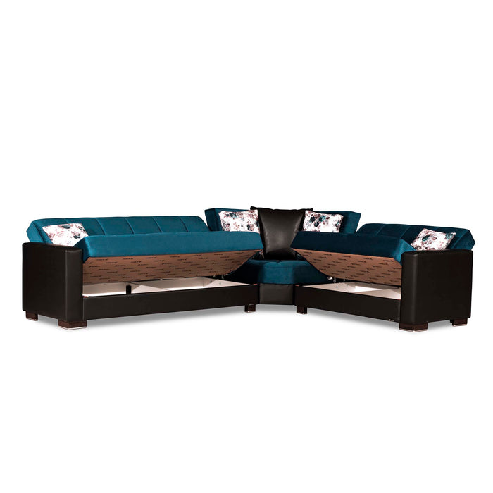 Ottomanson Armada Collection Upholstered Convertible Sectional with Storage ARM-SEC