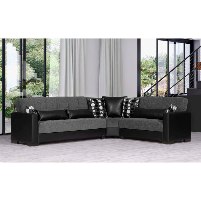 Ottomanson Armada Collection Upholstered Convertible Sectional with Storage ARM-SEC