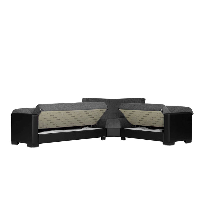 Ottomanson Armada Collection Upholstered Convertible Sectional with Storage ARM-SEC