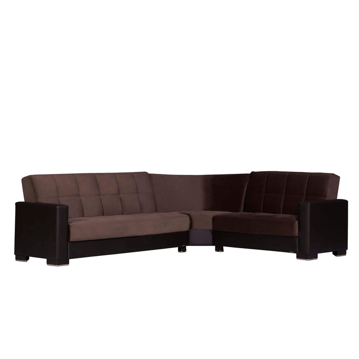 Ottomanson Armada Collection Upholstered Convertible Sectional with Storage ARM-SEC