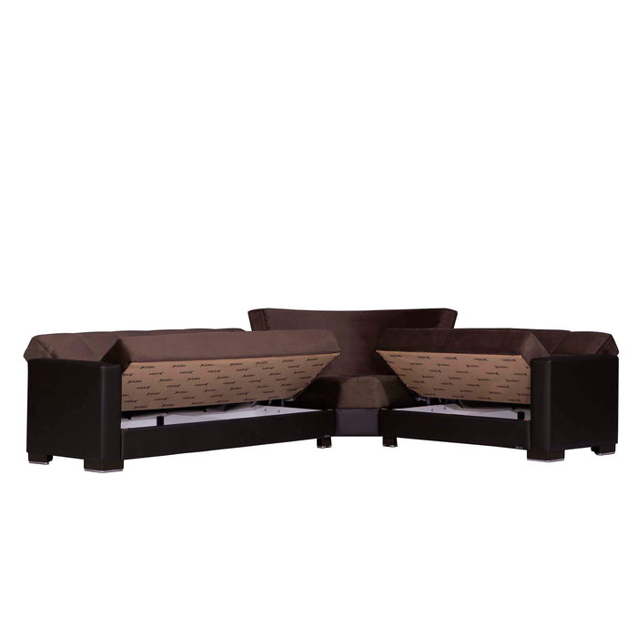 Ottomanson Armada Collection Upholstered Convertible Sectional with Storage ARM-SEC