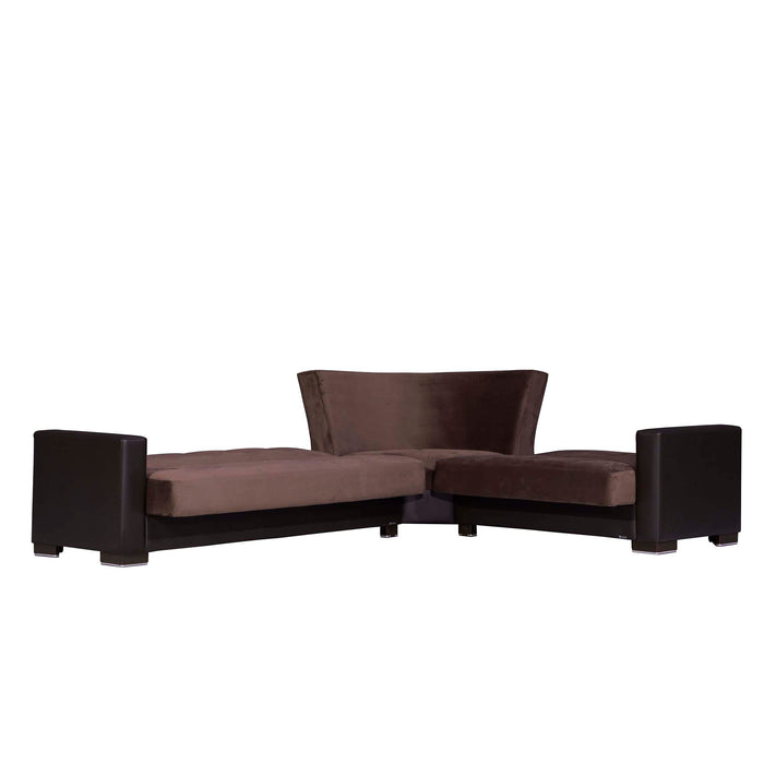 Ottomanson Armada Collection Upholstered Convertible Sectional with Storage ARM-SEC