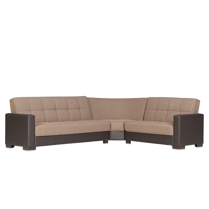 Ottomanson Armada Collection Upholstered Convertible Sectional with Storage ARM-SEC