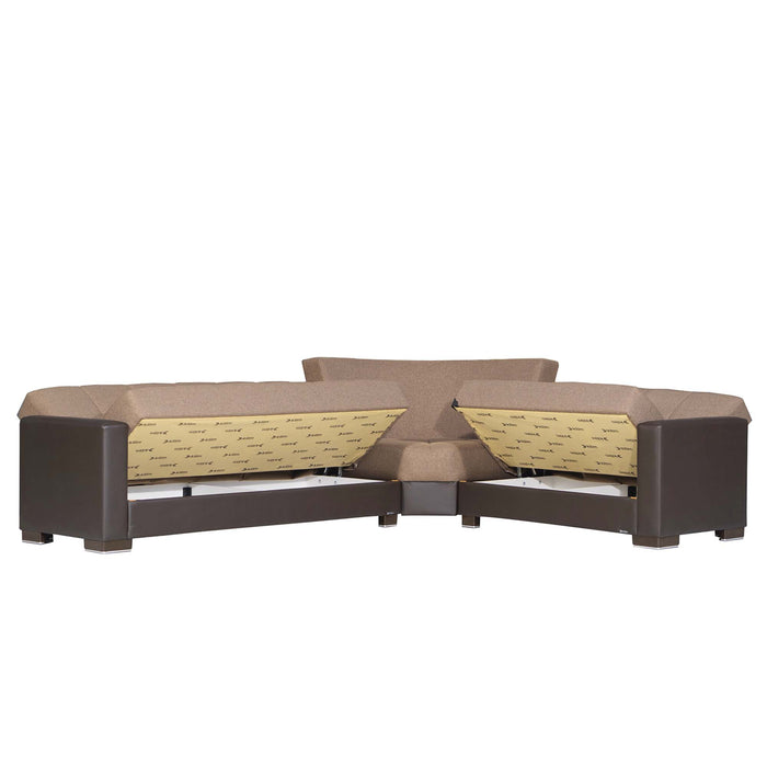 Ottomanson Armada Collection Upholstered Convertible Sectional with Storage ARM-SEC