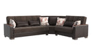 Ottomanson Armada Collection Upholstered Convertible Sectional with Storage ARM-W-SEC