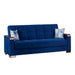 Ottomanson Armada X Collection Upholstered Convertible Wood Trimmed Sofabed with Storage