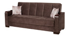 Ottomanson Armada X Collection Upholstered Convertible Wood Trimmed Sofabed with Storage