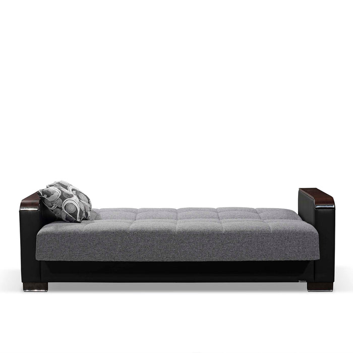 Ottomanson Armada X Collection Upholstered Convertible Wood Trimmed Sofabed with Storage