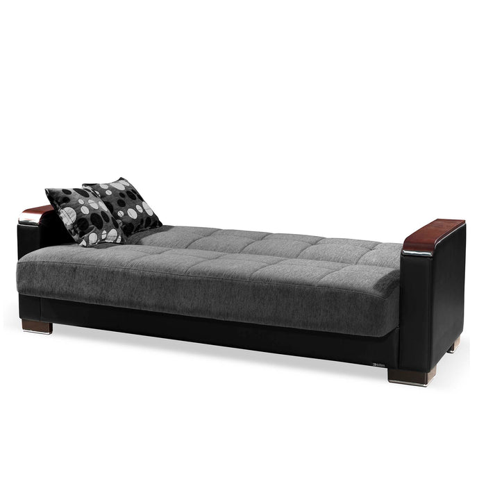 Ottomanson Armada X Collection Upholstered Convertible Wood Trimmed Sofabed with Storage