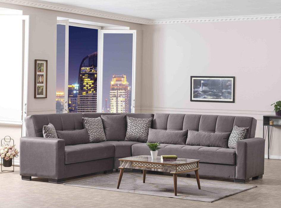 Armada Sectional - #1 Microfiber Gray