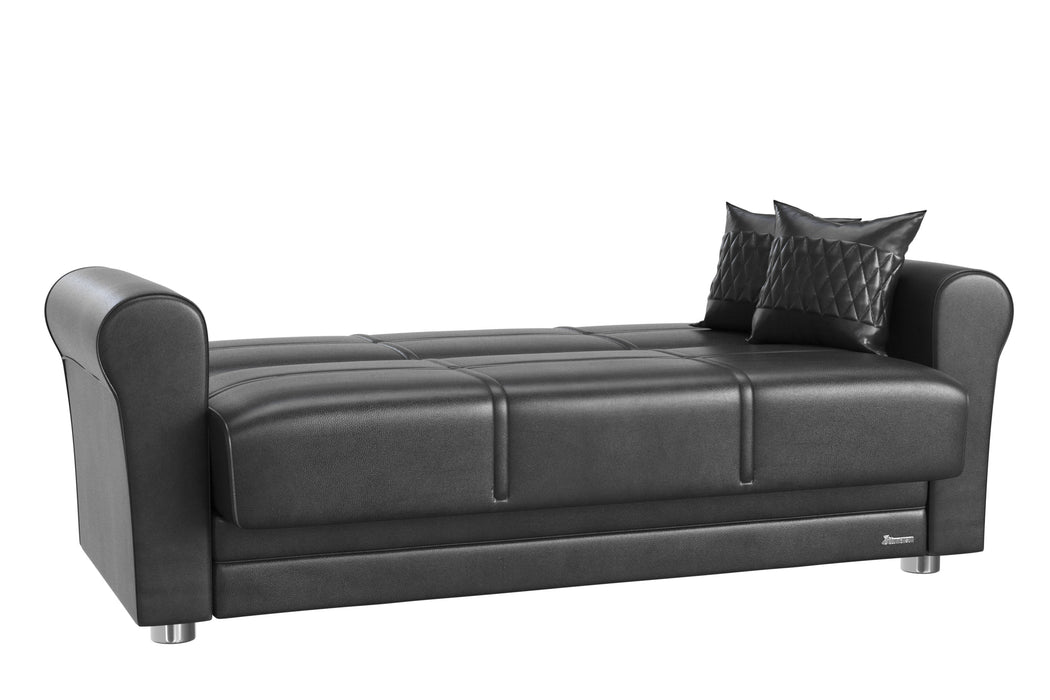 Ottomanson Avalon Collection Upholstered Convertible Loveseat with Storage