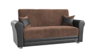 Ottomanson Avalon Collection Upholstered Convertible Loveseat with Storage
