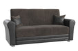 Ottomanson Avalon Collection Upholstered Convertible Loveseat with Storage