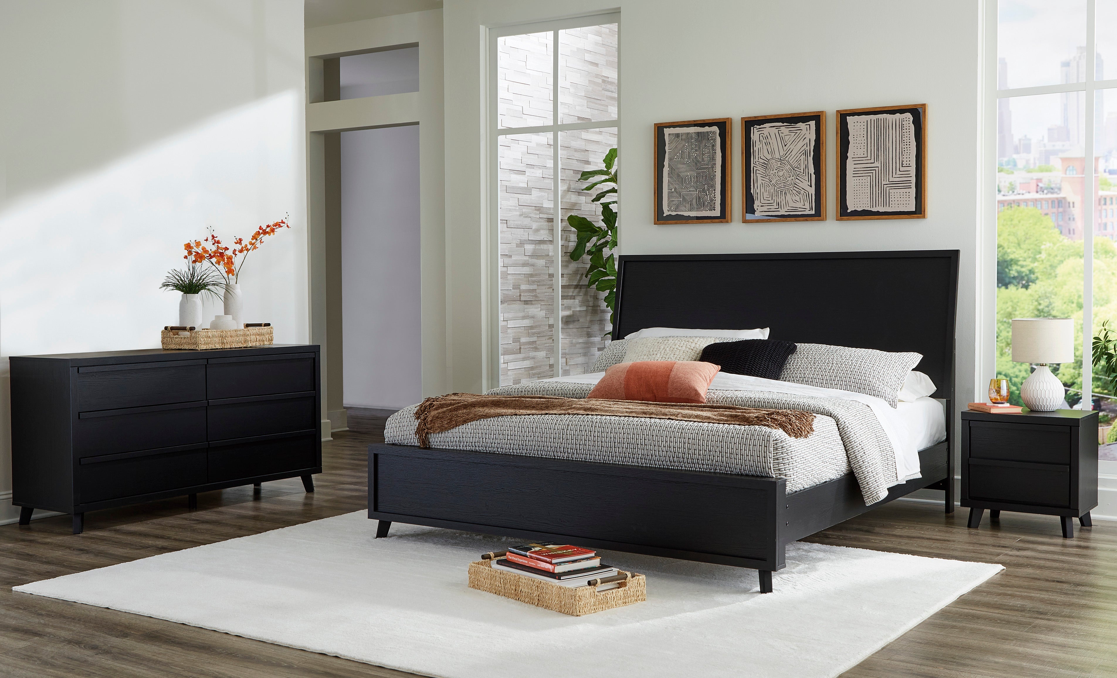 Danziar Panel Bed, Dresser and Nightstand
