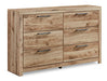 Hyanna King Panel Storage Bed with 2 Under Bed Storage Drawers - Brown/Beige