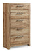 Hyanna King Panel Storage Bed with 2 Under Bed Storage Drawers - Brown/Beige