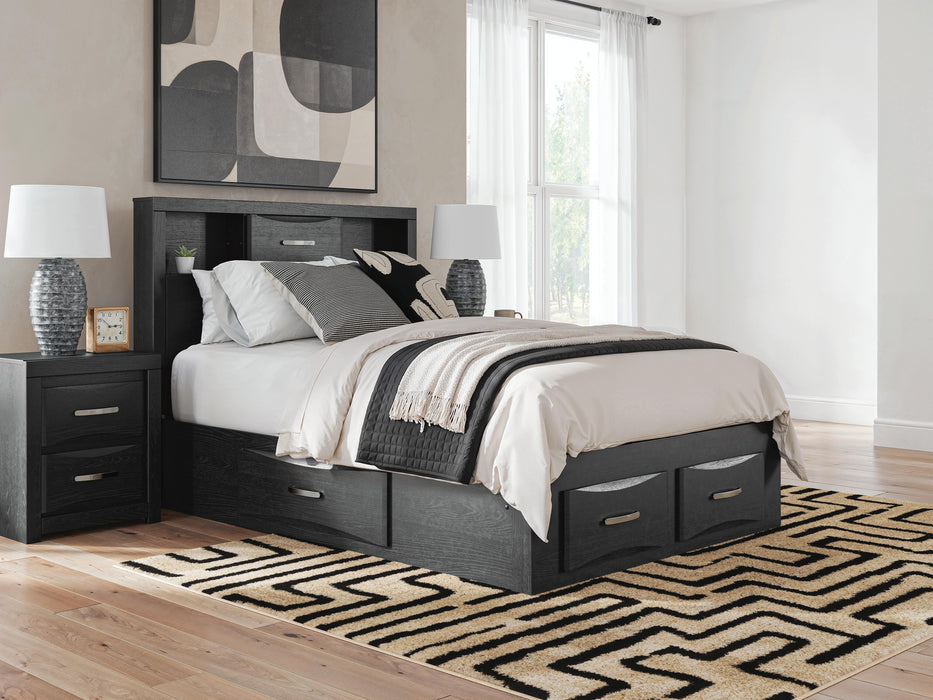 Stabotta Bookcase Bed with Storage - Black