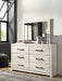 Cambeck King Panel Bed with 2 Storage Drawers - White