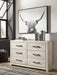 Cambeck King Panel Bed with 2 Storage Drawers - White