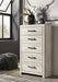Cambeck King Panel Bed with 2 Storage Drawers - White