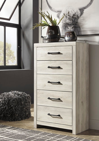 Cambeck King Panel Bed with 2 Storage Drawers - White
