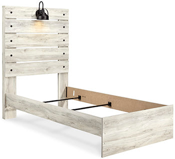 Cambeck King Panel Bed with 2 Storage Drawers - White